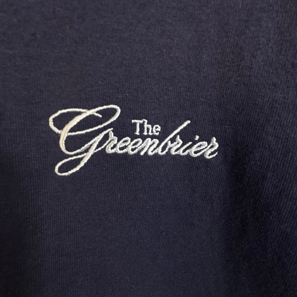 The Greenbrier T-Shirt L Pro-Shop Golf Navy 100% Cotton Embroidered Logo